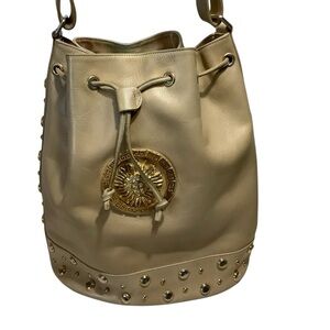 Michel Orlean Vintagr Gold Studded Bucket Bag